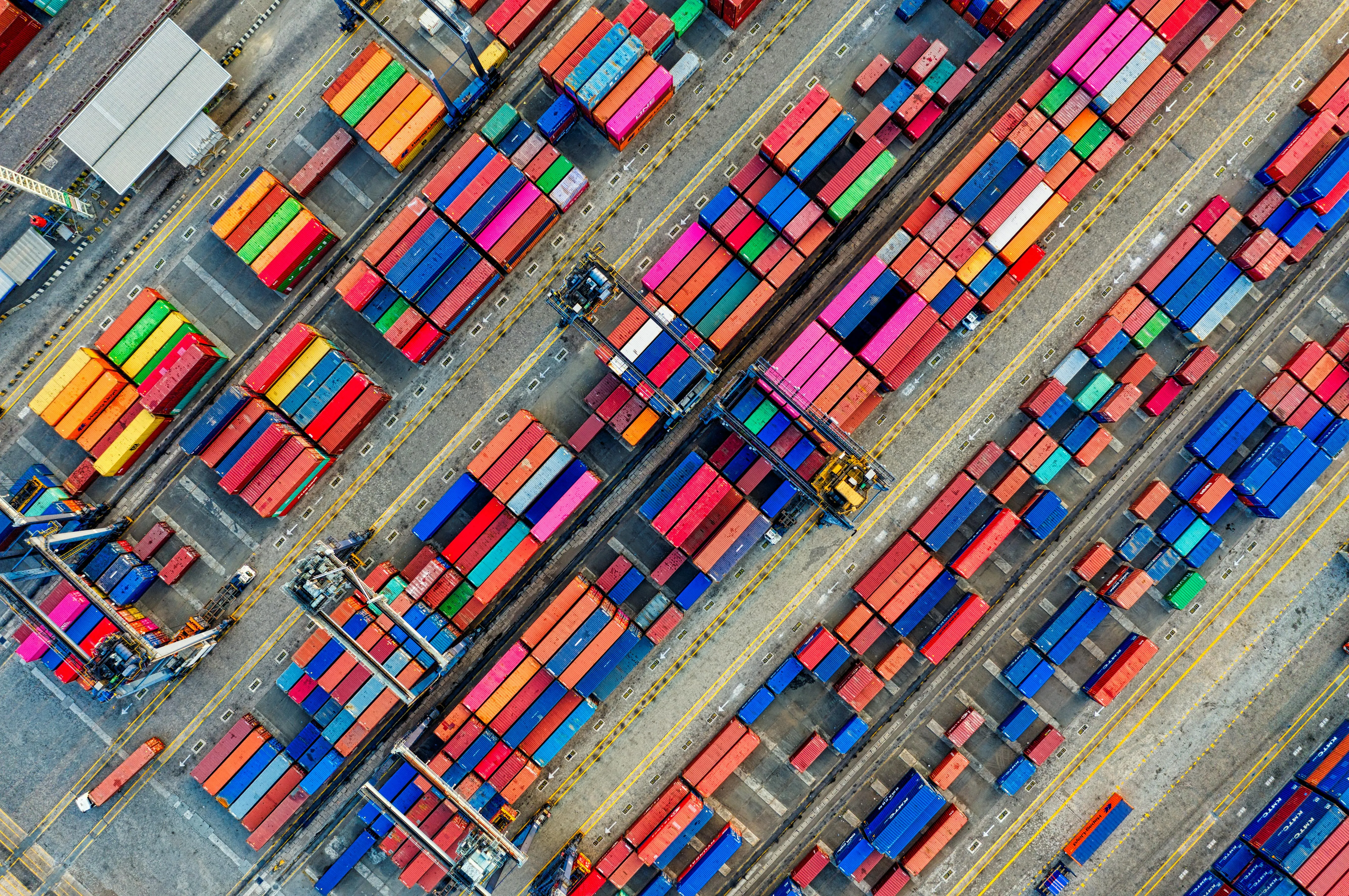 Aerial view of container terminal